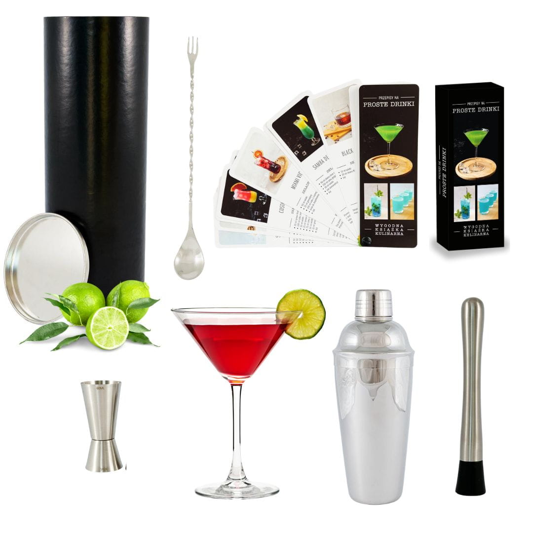 Zestaw-barmanski-do-drinkow-Manhattan-na-prezent-w-eleganckiej-tubie-z-ksiazka-Proste-drinki